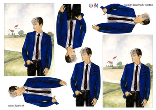  3D Konfirmand i blå jakke